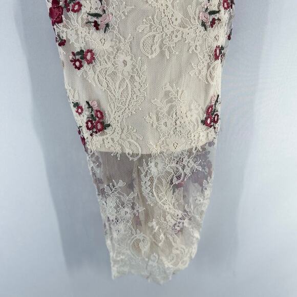 Bebe Corset Dress Embroidered Floral Lace Midi Bustier Size 4 - Picture 5 of 6
